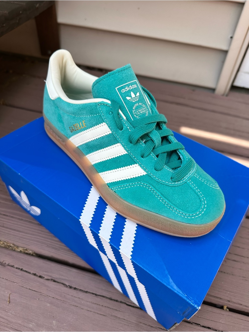 adidas Gazelle Suede Sneaker - Teal/White